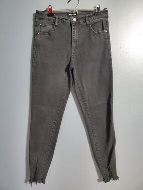 Black Label C'est Toi Black Denim Skinny Jeans Distressed Openings Women Size 9